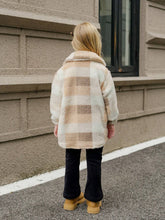Young Girl Casual Fluffy Texture Hooded Cardigan, Warm For Autumn/Winter